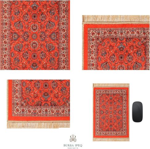 Velvet Rug Mouse Pad | Bohemian Style Design Woven Rug Mousepad Carpet Mouse Pads for Office Decor | Desk Mouse Mat 8.6" x 11.8" Small Mouse Protector (Blue V) in Saudi Arabia