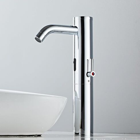 Bathroom Vanity Touchless Faucet with Temperature Control Rod Handle,Automatic Motion Sensor Basin Mixer Battery Power in Saudi Arabia
