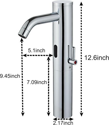 Bathroom Vanity Touchless Faucet with Temperature Control Rod Handle,Automatic Motion Sensor Basin Mixer Battery Power in Saudi Arabia