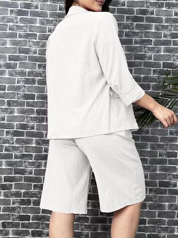 Flamingals Two Pieces Set for Women Flap Detail Blazer & Shorts Set Without Belt in Saudi Arabia