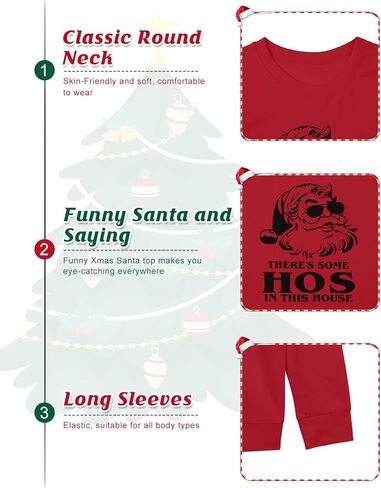 BANGELY Womens Christmas HoHo Sweatshirt Ugly Santa Hohos Long Sleeve Shirts Funny Santa Graphic Tee Casual Pullover Top in Saudi Arabia