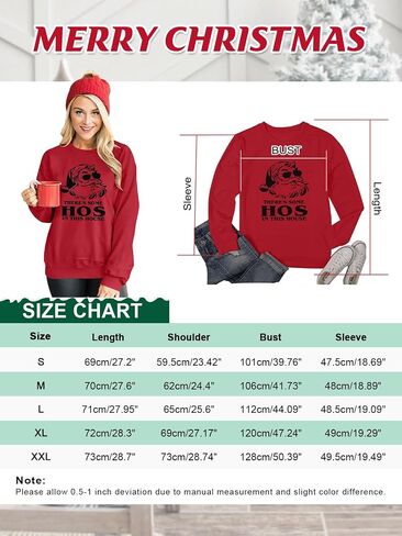 BANGELY Womens Christmas HoHo Sweatshirt Ugly Santa Hohos Long Sleeve Shirts Funny Santa Graphic Tee Casual Pullover Top in Saudi Arabia