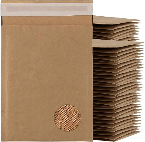 50 Pcs Curbside Mailer, 7 x 9 Inch Honeycomb Paper Mailer with Self Seal Tear Strip, Honeycomb Padded Mailers for Thick Envelopes Packing in Saudi Arabia