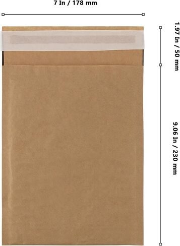 50 Pcs Curbside Mailer, 7 x 9 Inch Honeycomb Paper Mailer with Self Seal Tear Strip, Honeycomb Padded Mailers for Thick Envelopes Packing in Saudi Arabia