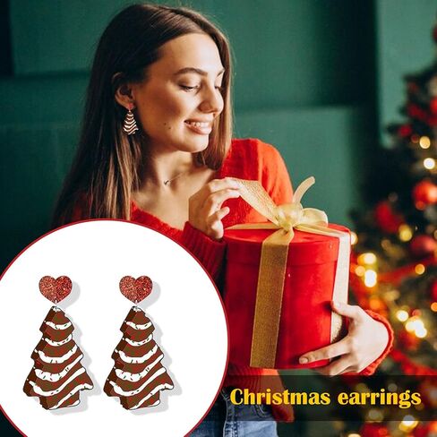 Christmas Earrings Set Snowman Dangle Drop Earrings Christmas Tree Jingle Bell Reindeer Snowflake Earrings Xmas Earrings Christmas Jewelry Christmas Gifts in Kuwait