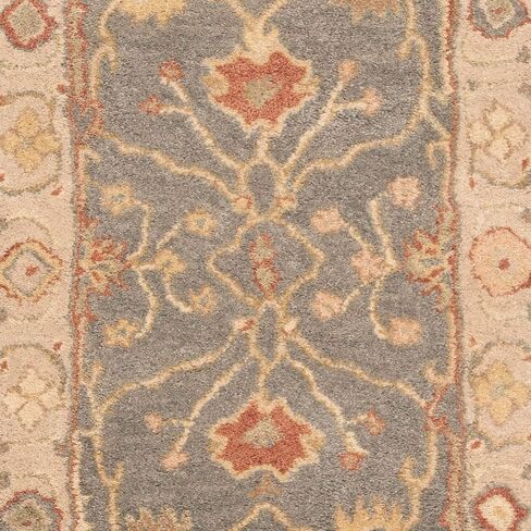 SAFAVIEH Antiquity Collection 2'3" x 8' Blue/Ivory AT314A Handmade Traditional Oriental Premium Wool Runner Rug in Saudi Arabia