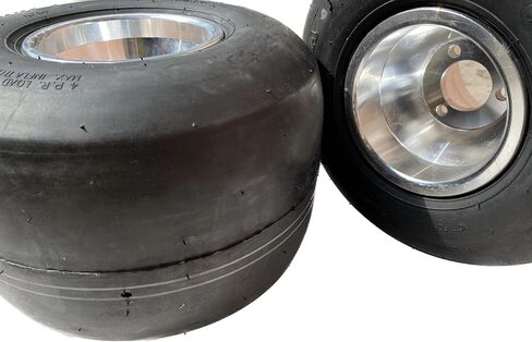 جونويل 2 قطعة عجلات سباق مقاس 5 بوصات إطارات وحواف ناعمة بدون أنابيب مقاس 11x7.10-5 مع 3 مسامير للمحور الخلفي إطارات ملساء لعربات الذهاب in Kuwait