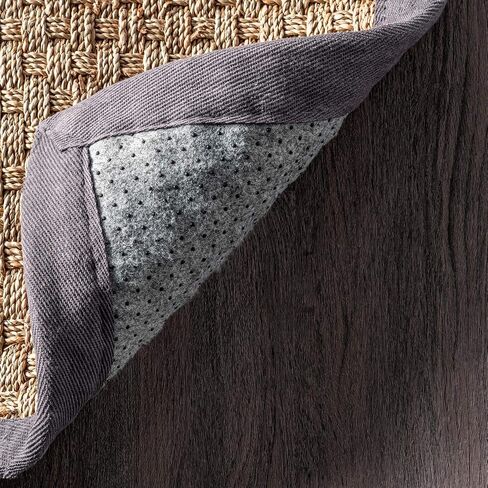 سجادة NuLOOM Hesse Checker Weave Seagrass للأماكن الداخلية/الخارجية، مقاس 2' 6' x 6'، رمادي داكن in Saudi Arabia