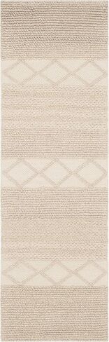 SAFAVIEH Natura Collection Runner Rug - 2'3" x 6', Beige, Handmade Wool, Ideal for High Traffic Areas in Living Room, Bedroom (NAT217A) in Saudi Arabia