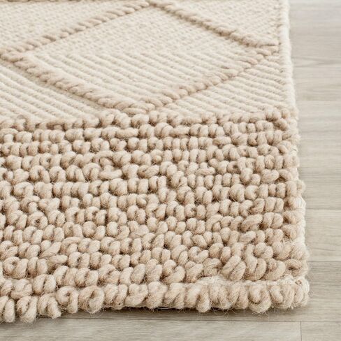 SAFAVIEH Natura Collection Runner Rug - 2'3" x 6', Beige, Handmade Wool, Ideal for High Traffic Areas in Living Room, Bedroom (NAT217A) in Saudi Arabia