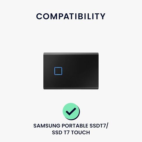 حافظة صلبة kwmobile متوافقة مع Samsung Portable SSD T7 / SSD T7 Touch - حافظة لحمل محرك SSD المحمول - أسود in Saudi Arabia
