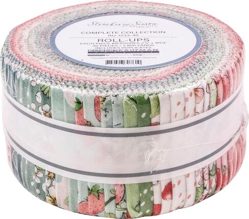 Briar Hill Designs Wishwell Strawberry Season Roll Up 40 2.5-inch Strips Robert Kaufman RU-1233-40, Assorted in Saudi Arabia