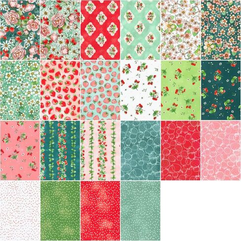 Briar Hill Designs Wishwell Strawberry Season Roll Up 40 2.5-inch Strips Robert Kaufman RU-1233-40, Assorted in Saudi Arabia