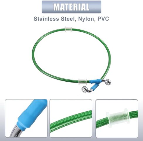 X AUTOHAUX 100cm AN3 M10 Car Hydraulic Brake Line Oil Hose Pipe Fitting 28° 90° Stainless Steel for Car Motorcycle Dirt Racing Bike Black in Saudi Arabia