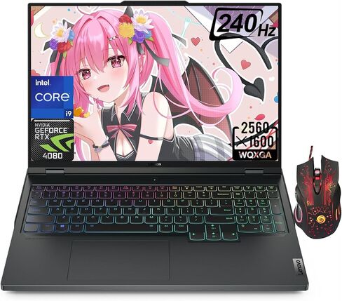 Lenovo 2024 Newest Legion Pro 7 كمبيوتر محمول للألعاب، شاشة 16 بوصة 240 هرتز WQXGA، Intel-Core i9-13900HX(24-core)، GeForce RTX 4080، 64GB DDR5، 4TB SSD، لوحة مفاتيح بإضاءة خلفية، WiFi 6، Win 11 Home، مع ماوس ألعاب in Kuwait