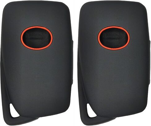 2 قطعة 4 أزرار سيليكون المطاط مفتاح فوب غطاء متوافق مع 2013-2023 لكزس EX300h GS350 GS450h IS200t IS300 IS350 LX570 NX200t NX300h RC350 RX350 RX450h HYQ14FBA (2ps أسود مع أحمر) in Kuwait