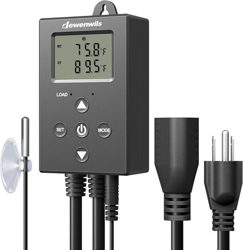 DEWENWILS Digital Temperature Controller, Thermostat Controlled Outlet with Heating & Cooling Mode for Chest Freezer, Home Brewing, Green House, Incubation, Reptiles, -22-221°F, 120V/10A/1200W in Saudi Arabia