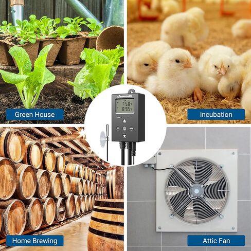 DEWENWILS Digital Temperature Controller, Thermostat Controlled Outlet with Heating & Cooling Mode for Chest Freezer, Home Brewing, Green House, Incubation, Reptiles, -22-221°F, 120V/10A/1200W in Saudi Arabia
