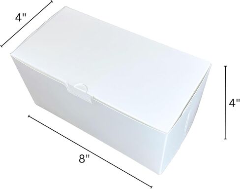 صندوقان للكب كيك 10 قطع، 8 × 4 × 4 صناديق مخبز بيضاء - بدون نافذة، رائعة للهدايا، قابلة للتكديس - صينية للكب كيك الذواقة القياسية والجامبو in Kuwait