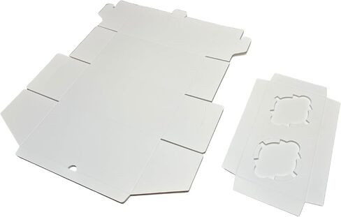 صندوقان للكب كيك 10 قطع، 8 × 4 × 4 صناديق مخبز بيضاء - بدون نافذة، رائعة للهدايا، قابلة للتكديس - صينية للكب كيك الذواقة القياسية والجامبو in Kuwait