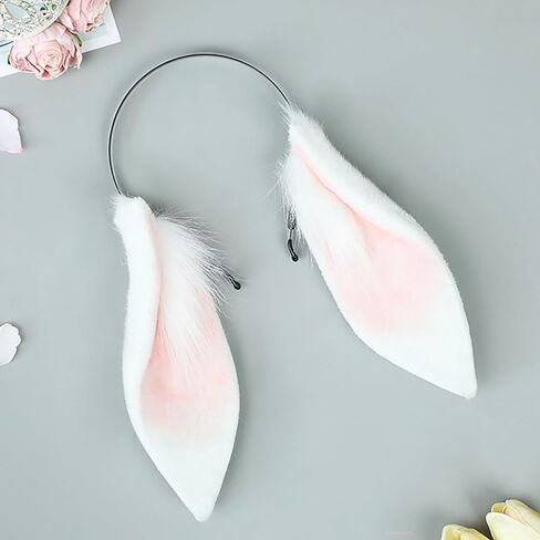 Women/Girls Cosplay Bunny Ears Rabbit Headband Animal Ears Furry Bunny Ears Party Accessories (MHTCET-1White) in Saudi Arabia