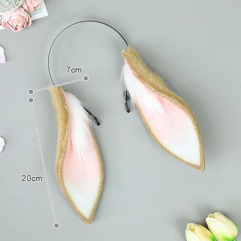 Women/Girls Cosplay Bunny Ears Rabbit Headband Animal Ears Furry Bunny Ears Party Accessories (MHTCET-1White) in Saudi Arabia