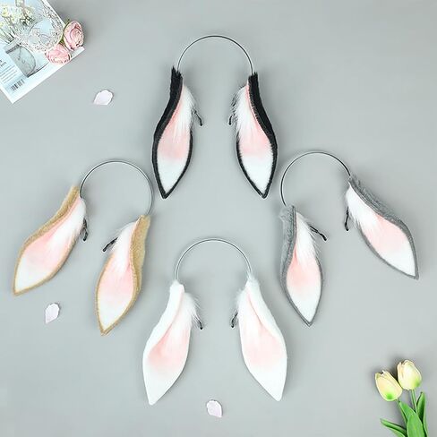 Women/Girls Cosplay Bunny Ears Rabbit Headband Animal Ears Furry Bunny Ears Party Accessories (MHTCET-1White) in Saudi Arabia