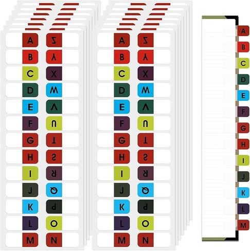 390PCS A-Z Alphabet Tabs, Sticky Index Tabs Self-Adhesive Letter Tabs Permanent Alphabetical Stickers for Notebooks Dictionary Textbook Files Classify(Multicolor) in Saudi Arabia