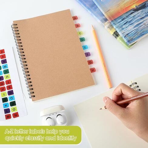 390PCS A-Z Alphabet Tabs, Sticky Index Tabs Self-Adhesive Letter Tabs Permanent Alphabetical Stickers for Notebooks Dictionary Textbook Files Classify(Multicolor) in Saudi Arabia