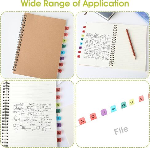 390PCS A-Z Alphabet Tabs, Sticky Index Tabs Self-Adhesive Letter Tabs Permanent Alphabetical Stickers for Notebooks Dictionary Textbook Files Classify(Multicolor) in Saudi Arabia