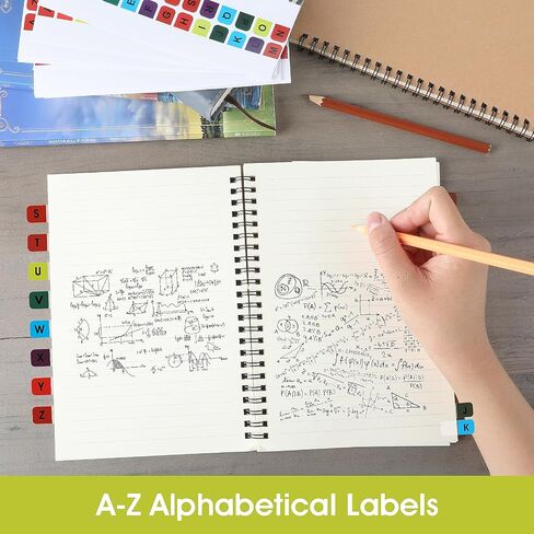 390PCS A-Z Alphabet Tabs, Sticky Index Tabs Self-Adhesive Letter Tabs Permanent Alphabetical Stickers for Notebooks Dictionary Textbook Files Classify(Multicolor) in Saudi Arabia