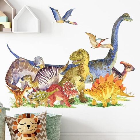 Runtoo Dinosaur Wall Decals for Boys Room Jurassic World Wall Art Stickers Kids Baby Nursery Wall Decor in Saudi Arabia
