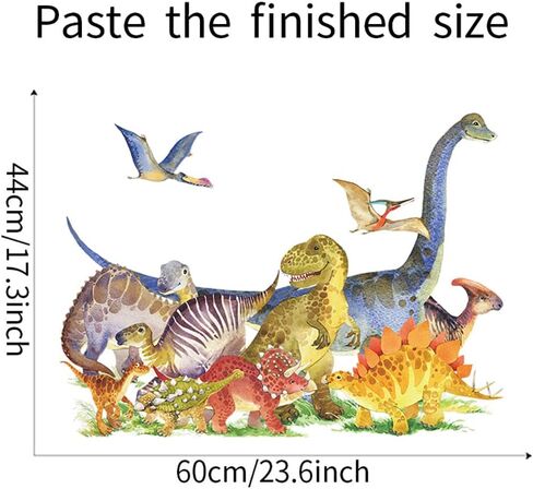 Runtoo Dinosaur Wall Decals for Boys Room Jurassic World Wall Art Stickers Kids Baby Nursery Wall Decor in Saudi Arabia