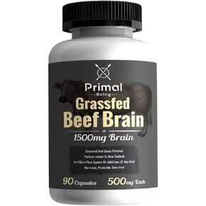 Grassfed Beef Brain, Supports Memory, Mood, Focus, Energy, Cognitive Health - 90 Capsules, 1500mg per Serving