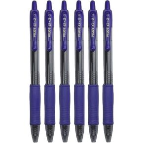 Pilot G2 Premium Refillable & Retractable Rolling Ball Gel Pens, 0.7mm Fine Point, Iris Blue, 6-Pack
