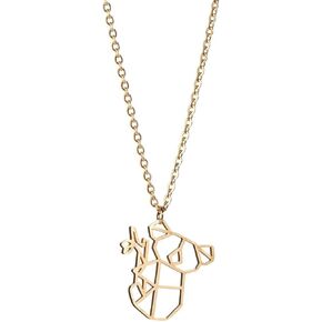 Koala Gold Origami Jewelry - Gold Geometric Chain Necklace – 18 Karat Plated Gold Necklace for Women & Girls – Stylish Koala Pendant Necklace