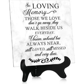 Sympathy Gifts for Loss of Loved One Funeral Plaques in Loving Remembrance Plaques with Plastic Stand Wooden Funeral Sympathy Present Memorial Sorry for Your Loss Plaque Sign in Memory of Loved One