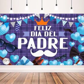 Feliz Dia Del Padre Banner Backdrop Dia Del Padre Background for Father’s Day Dia Del Padre Party Decorations, 71 x 43 Inches