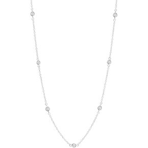 Silpada 'Allium' Circular Station Necklace with Cubic Zirconia in Sterling Silver