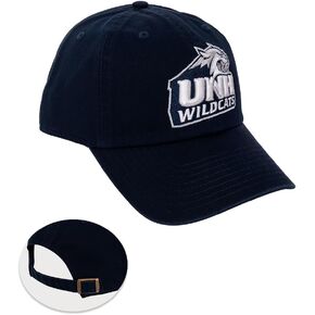 Desert Cactus University of New Hampshire Baseball Hat UNH Wildcats Brimmed Embroirderd Hats Cap Adjustable Cloth Strap Adult (Style A) Blue