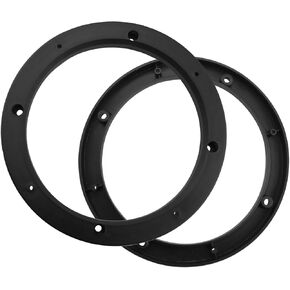 2PCS Universal ABS Speaker Gaskets 6.5-Inch Waterproof Speaker Covers Voice Coil Support Bracket Suitable for Cars Boats Trucks RVs Audio System Projects Speaker Spacers Black Color