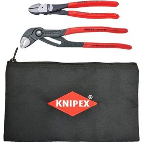 KNIPEX 9K 00 80 124 US Cobra 10 in. Box Joint Pliers/8 in. Diagonal Cutting Pliers Set with Bonus Bag (3-Piece)