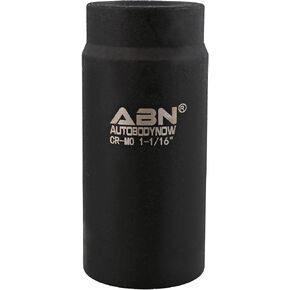 مقبس ABN مقاس 1/2 بوصة مقاس 1-1/16 بوصة - مقابس SAE ذات تأثير عميق حزمة واحدة، مقابس تأثير ذات مقبس عميق 6 نقاط CR-MO SAE قطعة واحدة