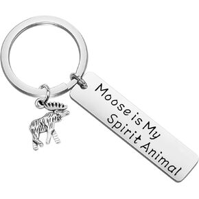 MYOSPARK Moose Gift Moose Is My Spirit Animal Moose Keychain Cute Moose Jewelry Gifts for Moose Lovers