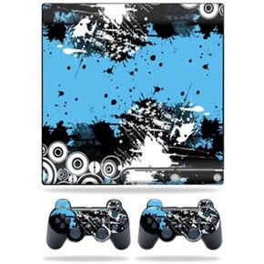 MightySkins Skin Compatible with Sony Playstation 3 PS3 Slim Skins + 2 Controller Skins Sticker Hip Splatter