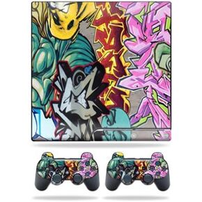 MightySkins Skin Compatible with Sony Playstation 3 PS3 Slim Skins + 2 Controller Skins Sticker Graffiti WildStyle