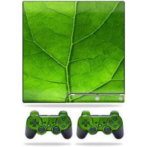 MightySkins Skin Compatible with Sony Playstation 3 PS3 Slim Skins + 2 Controller Skins Sticker Green Leaf