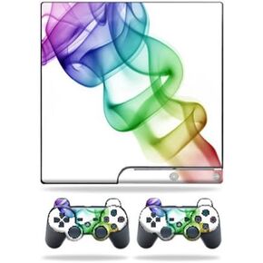 MightySkins Skin Compatible with Sony Playstation 3 PS3 Slim Skins + 2 Controller Skins Sticker Smokey Color