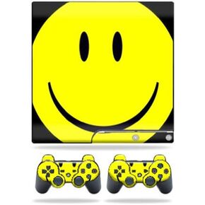 MightySkins Skin Compatible with Sony Playstation 3 PS3 Slim Skins + 2 Controller Skins Sticker Smiley Faces