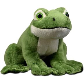 Nohito Kawaii Realistic Frog Plush Toy Simulation Green Frog Stuffed Animal Lifelike Amphibian Reptilian Plushie Pillow Toys Home Decoration 6.2" Long (Green Frog)